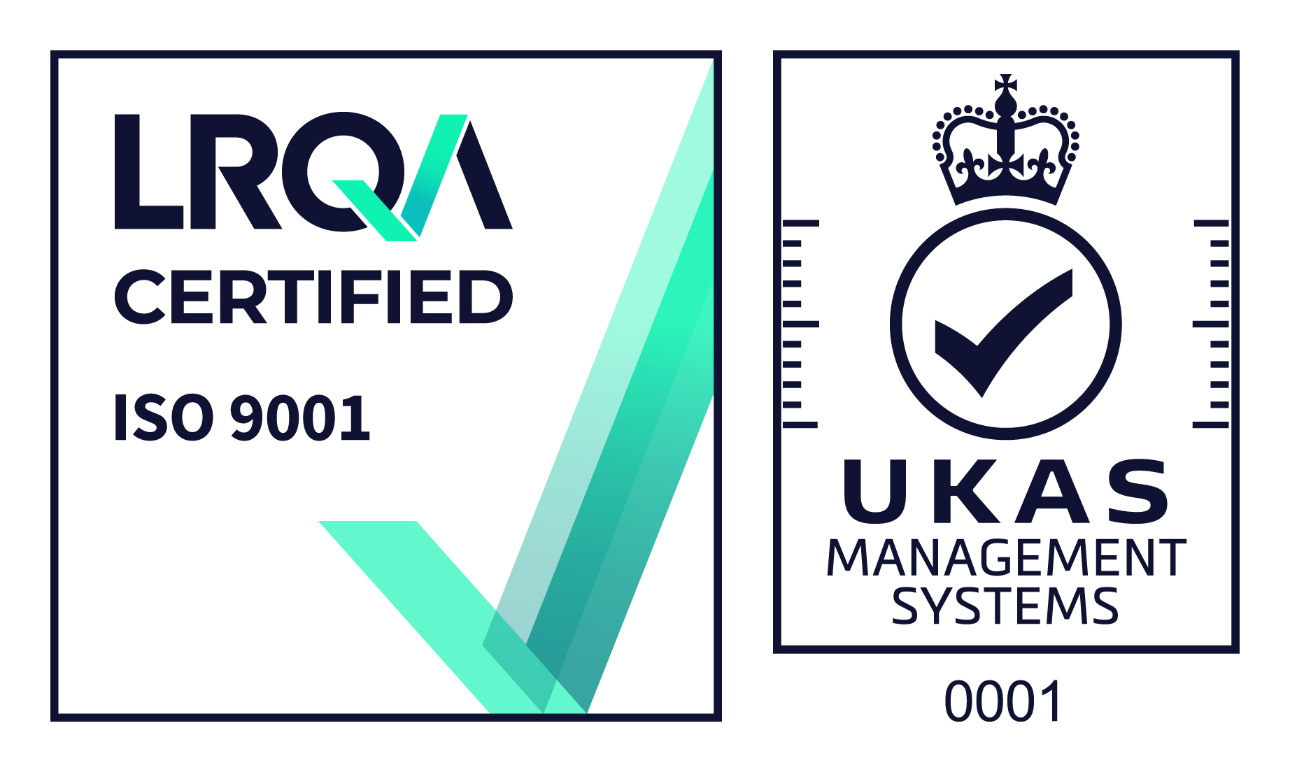LRQA UKAS ISO 9001 certification mark